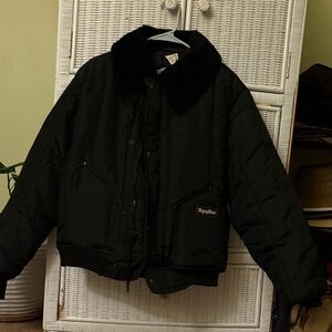 RefrigiWear Black Jacket with Fur Collar